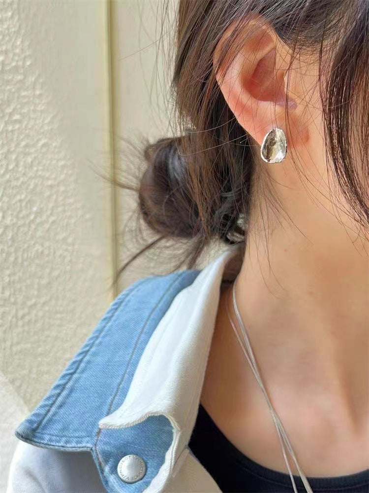 Aboab Earrings Earrings Niche Disc European and American Style High-End Earrings Retro Accessible Luxury Electroplated Copper Accessible Luxury Style
