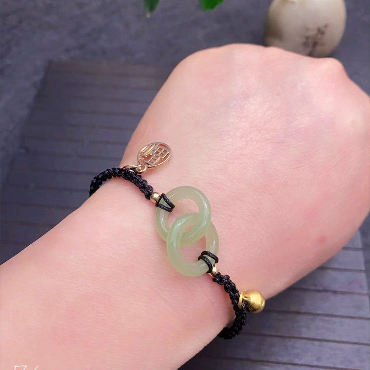 New Chinese Style Design Sense Plum Blossom Woven Bracelet Women's Chinese Style Adjustable Woven Hand Rope Gift Hand Woven Rope