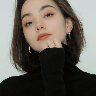 European and American New Full Diamond Circle Earrings Niche Light Luxury Design Sense Earrings Female Temperament Exaggerated Circle Fashion Earrings
