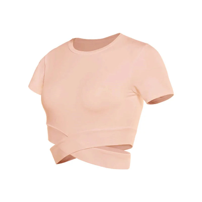 Women's Fitness T-shirts 2024 Clothing Gym Shirt Female Seamless Yoga Top Sportswear Crop Tops Sports Wear For Women T-shirt