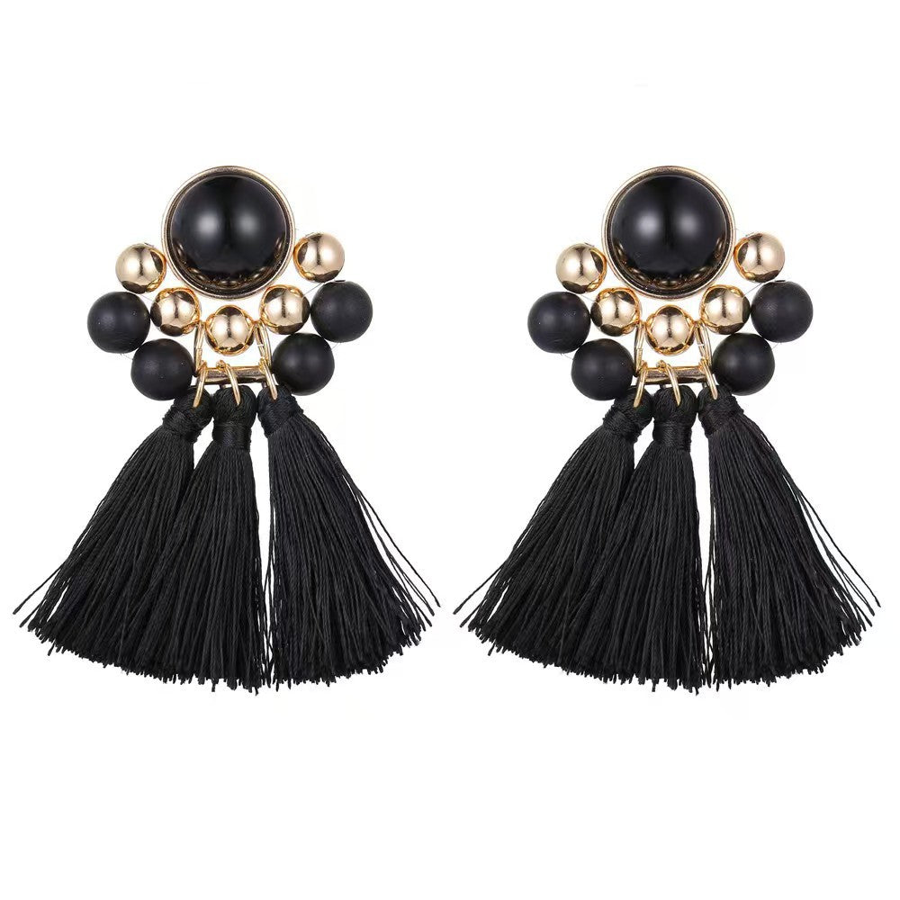 European and American New Round Pendant Earrings, Feminine Fashion, Geometric Tassel Earrings, Niche Light Luxury Earrings and Accessories