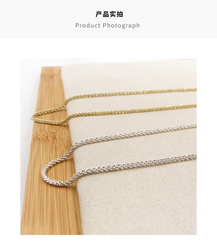 Sparkling Necklace Women's Light Luxury Niche Lockbone Chain New High-end Star Necklace Chain Simple Accessories