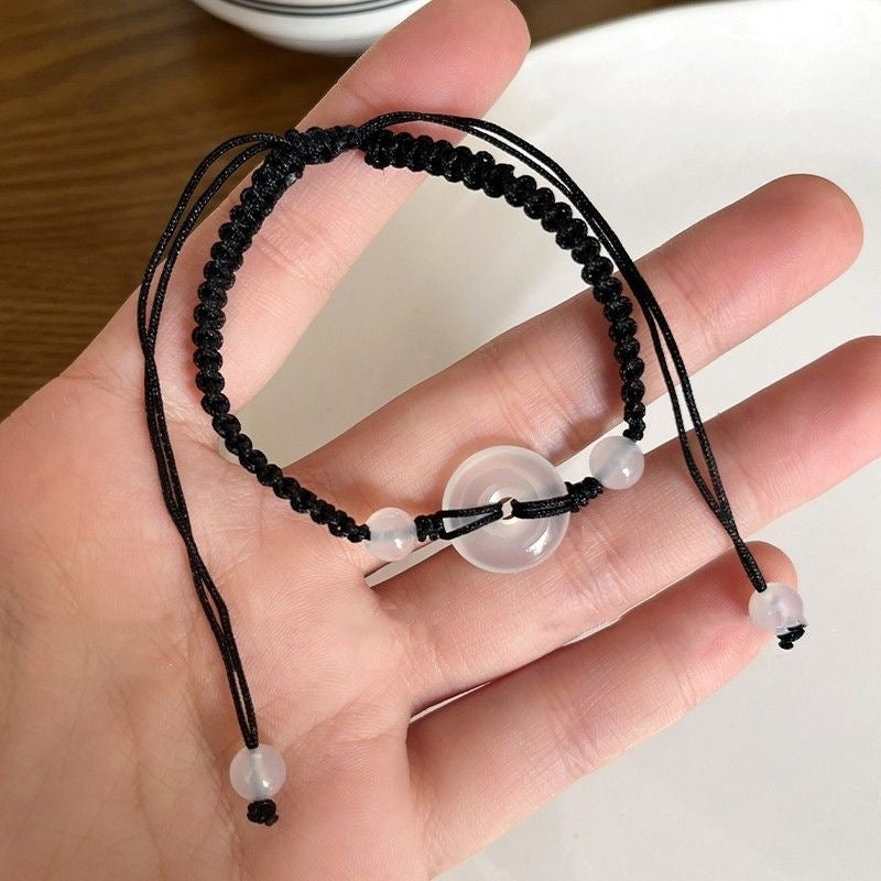 New Chinese Style Design Sense Plum Blossom Woven Bracelet Women's Chinese Style Adjustable Woven Hand Rope Gift Hand Woven Rope