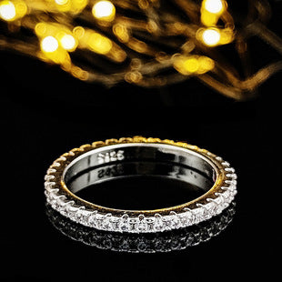 Luxury multi-row 3A zircon micro-inlaid full diamond ring eternal ring jewelry phantom r4575