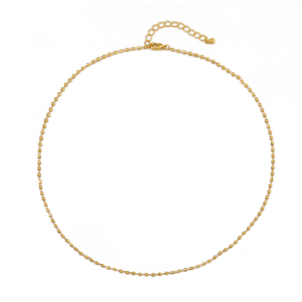 Lishan Versatile Bowknot Accessories Titanium Steel Metal Chain Series Layered Natural Stone Necklace Clavicle Chain for Women
