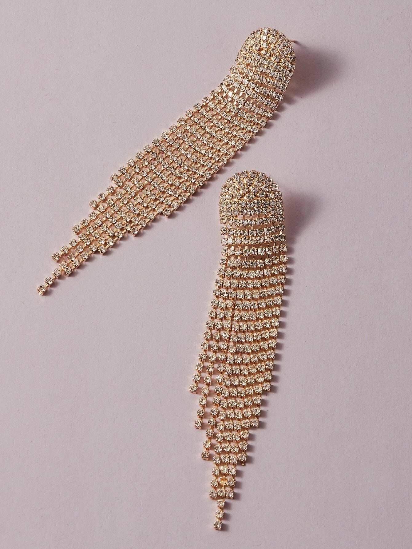 Long Rhinestone Tassel Earrings Simple Tassel Earrings Bridal Wedding Banquet Light Luxury Ladies Earrings European and American Jewelry