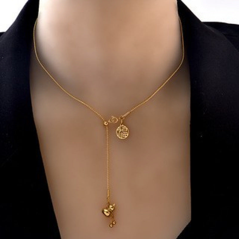 Double-Layer Necklace 2024 New Women's Sweater Chain Accessible Luxury Niche Design High-End Non-Fading Clavicle Chain Accessories