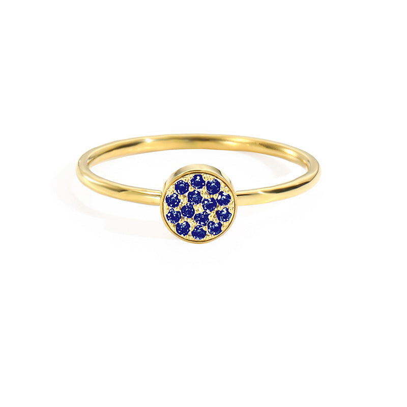 St.Delan Stainless Steel Full Diamond Ring Accessible Luxury Birthstone Ring Women's Titanium Steel Ring Cross-Border Jewelry Ring
