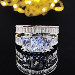 Chinese Valentine's Day Fashionable Two-Piece Set Light Luxury Women's Combination Ring Couple Rings R5402-R6169