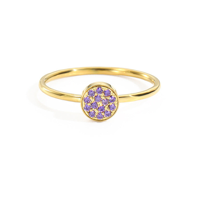 St.Delan Stainless Steel Full Diamond Ring Accessible Luxury Birthstone Ring Women's Titanium Steel Ring Cross-Border Jewelry Ring