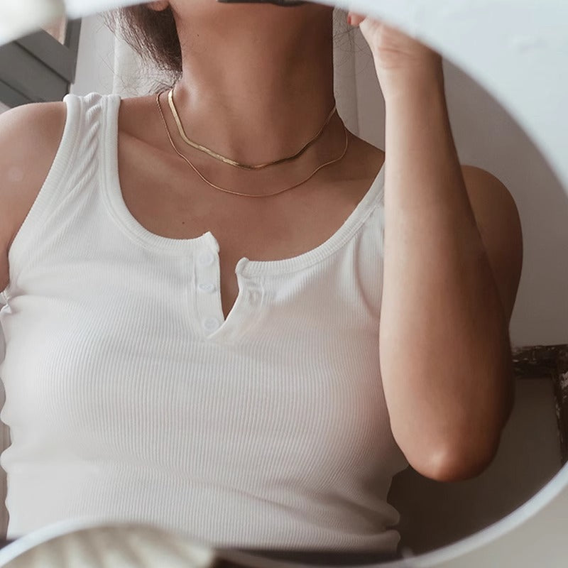 Lishan Versatile Bowknot Accessories Titanium Steel Metal Chain Series Layered Natural Stone Necklace Clavicle Chain for Women