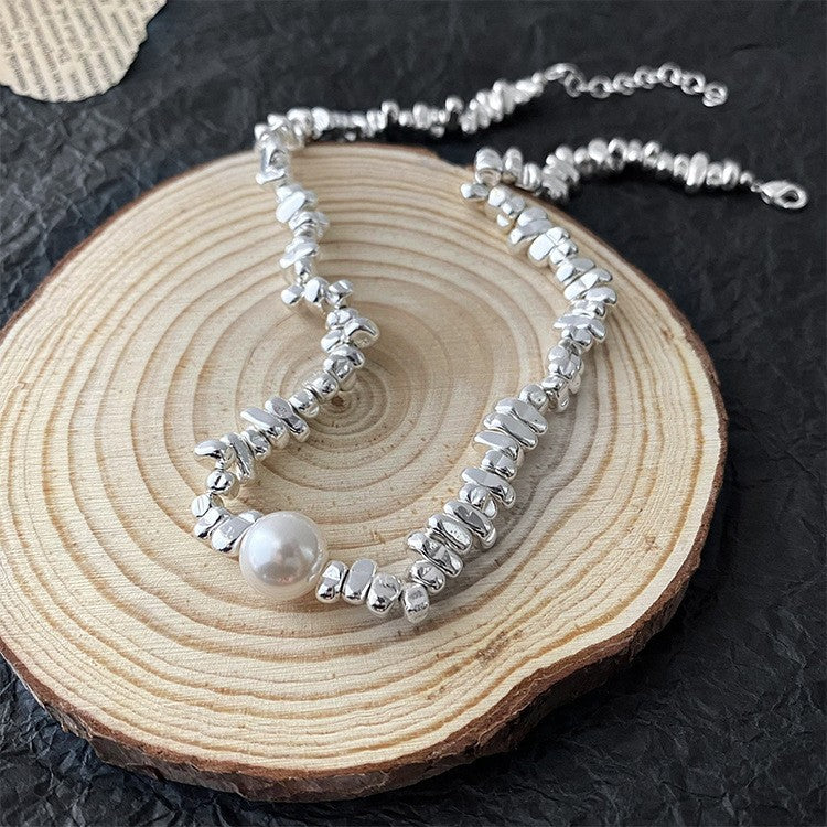 Lishan Versatile Bowknot Accessories Titanium Steel Metal Chain Series Layered Natural Stone Necklace Clavicle Chain for Women