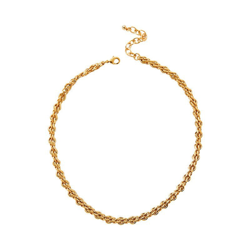 Lishan Versatile Bowknot Accessories Titanium Steel Metal Chain Series Layered Natural Stone Necklace Clavicle Chain for Women