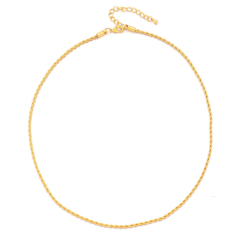 Lishan Versatile Bowknot Accessories Titanium Steel Metal Chain Series Layered Natural Stone Necklace Clavicle Chain for Women