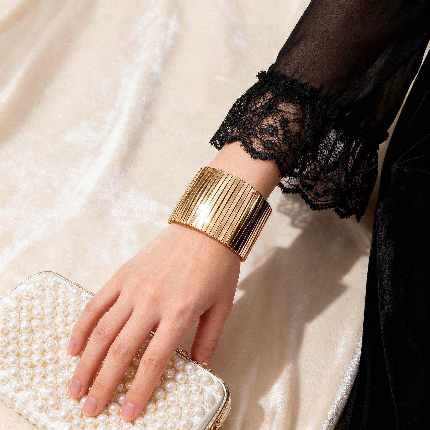 European and American Cross-border Trend Exaggerated Geometric Opening Wide Bracelet Women's Ins Simple Distinctive Winding Exquisite Fashion Handpiece