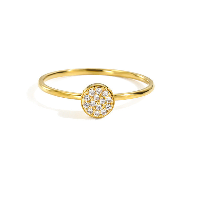 St.Delan Stainless Steel Full Diamond Ring Accessible Luxury Birthstone Ring Women's Titanium Steel Ring Cross-Border Jewelry Ring