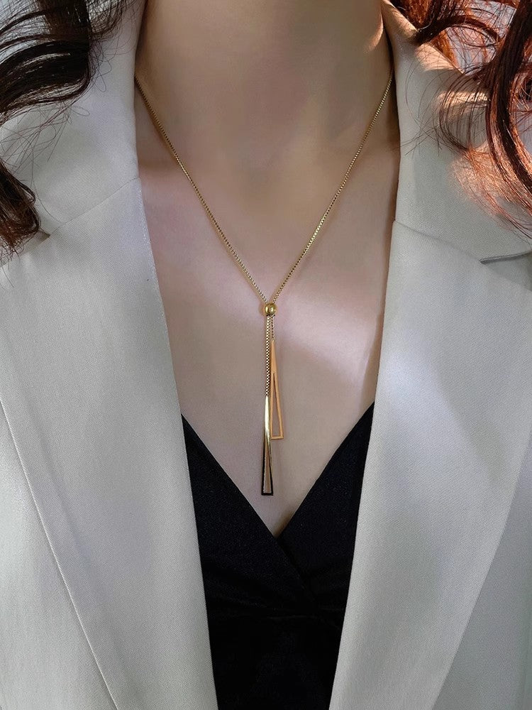 Double-Layer Necklace 2024 New Women's Sweater Chain Accessible Luxury Niche Design High-End Non-Fading Clavicle Chain Accessories