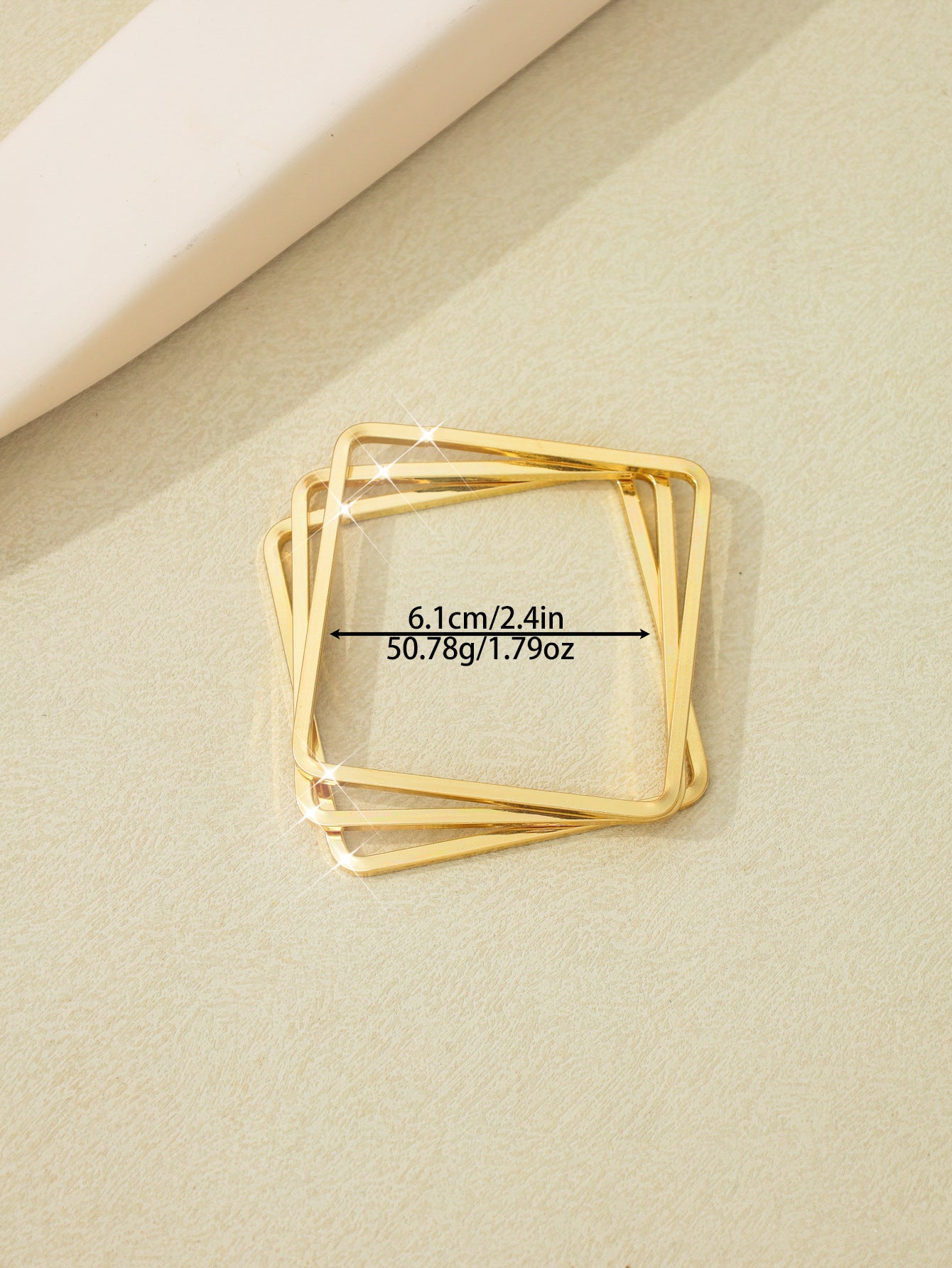 3-Piece Set of European and American Fashion Simple Stylish Generous Elegant Line Square Metal Bracelet Female Wholesale