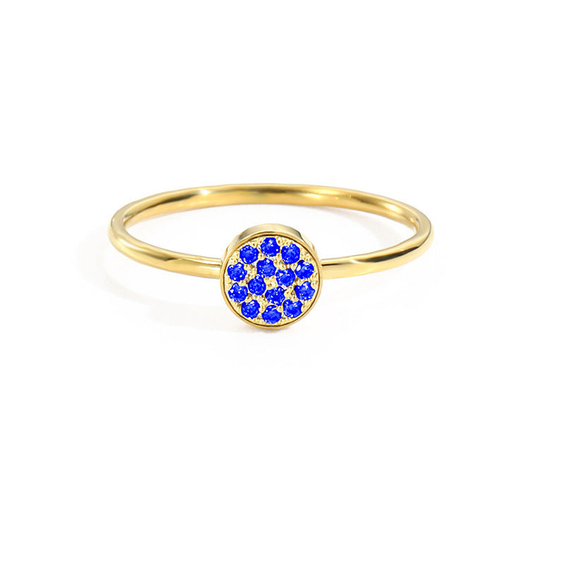 St.Delan Stainless Steel Full Diamond Ring Accessible Luxury Birthstone Ring Women's Titanium Steel Ring Cross-Border Jewelry Ring