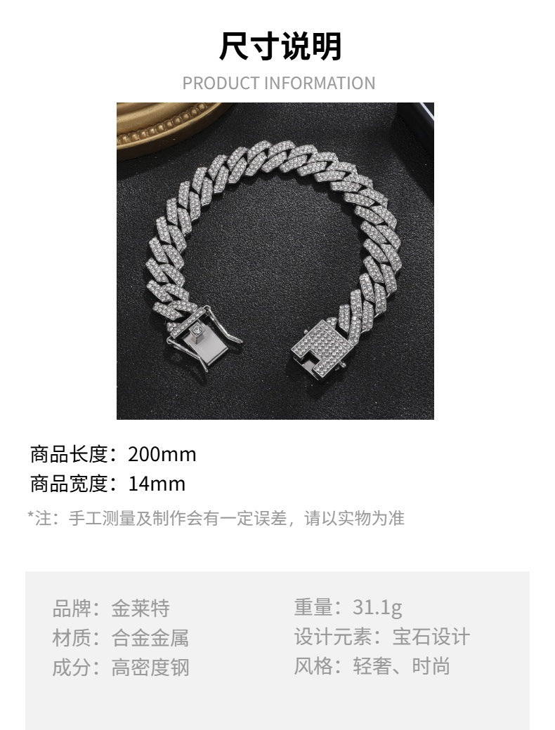 Women's 16-Piece Crystal Watch & Jewelry Set of Various Diamond-Encrusted Watches, Diamond-Shaped Cuban Bracelets and Necklaces