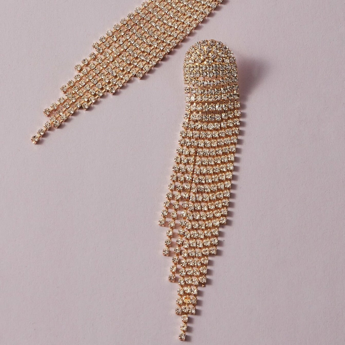 Long Rhinestone Tassel Earrings Simple Tassel Earrings Bridal Wedding Banquet Light Luxury Ladies Earrings European and American Jewelry