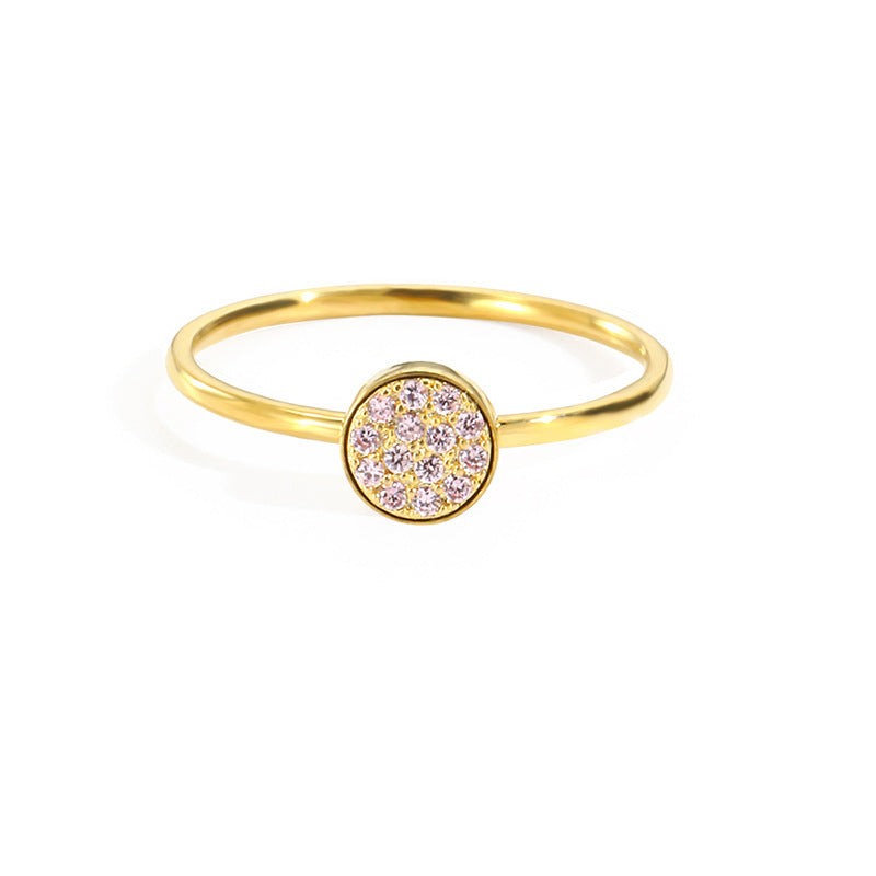 St.Delan Stainless Steel Full Diamond Ring Accessible Luxury Birthstone Ring Women's Titanium Steel Ring Cross-Border Jewelry Ring
