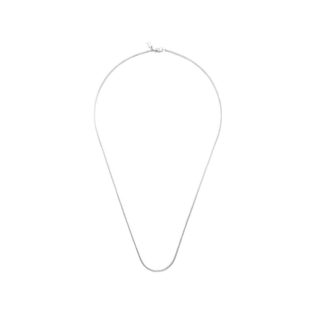 Cross-border New Entry Luxury Stainless Steel Box Chain Necklace Clavicle Chain Personalized Trendy Personalized All-match Jewelry