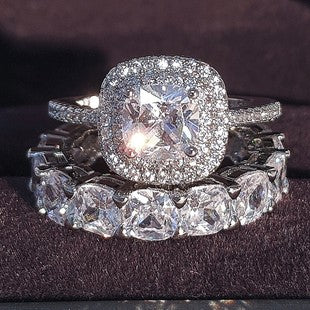 Chinese Valentine's Day Fashionable Two-Piece Set Light Luxury Women's Combination Ring Couple Rings R5402-R6169