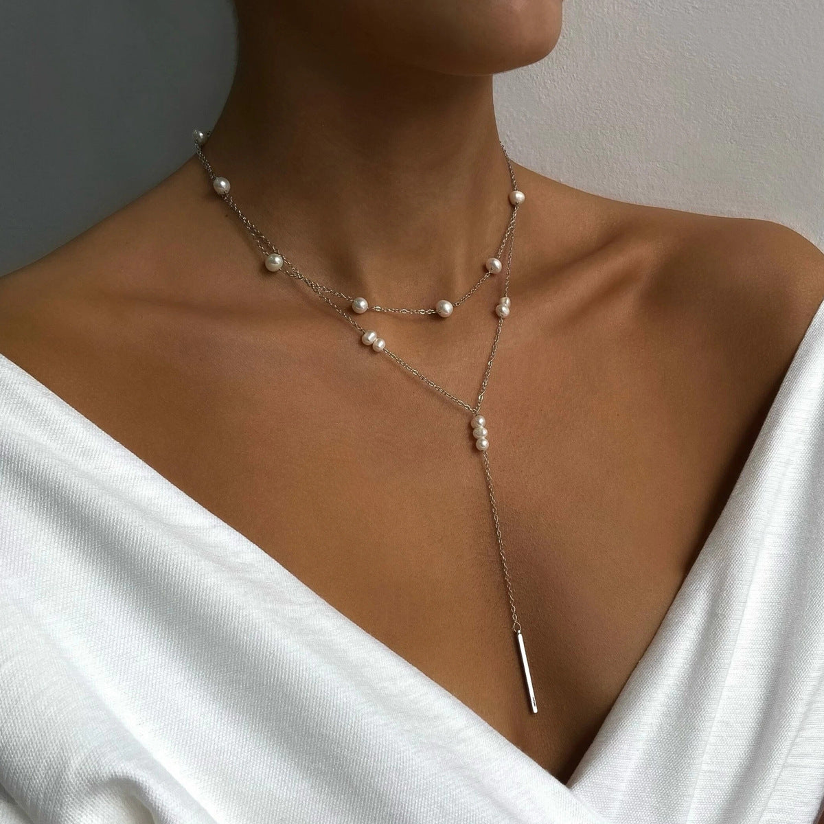 Imitation Pearl Necklace Wholesale European and American Cross-Border Fashion Retro Jewelry Women's Accessible Luxury Niche High-End Choker Necklace