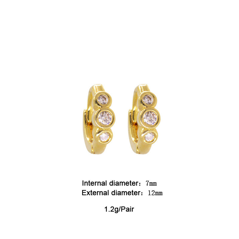 European and American Fashion Hot Style Ins Geometric High-End Retro Earrings French Style Accessible Luxury Stacking Set Earrings Jewelry