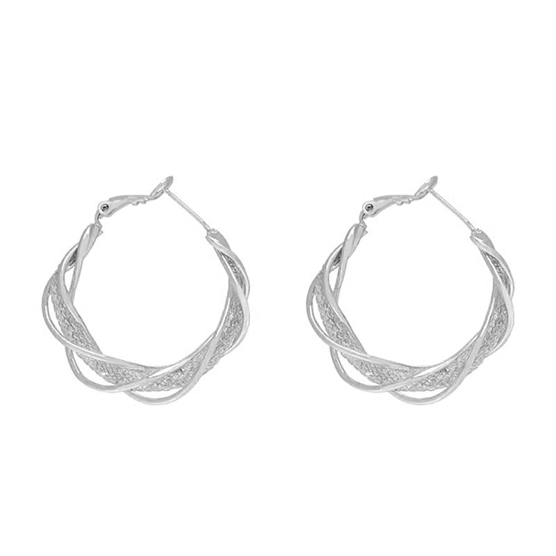 European and American New Full Diamond Circle Earrings Niche Light Luxury Design Sense Earrings Female Temperament Exaggerated Circle Fashion Earrings