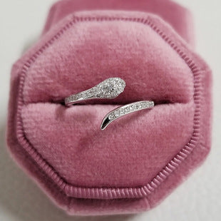 Amazon Supply Hot Selling Creative Irregular Geometric Hollow Women's Aaa Zircon Ring in stock R4875