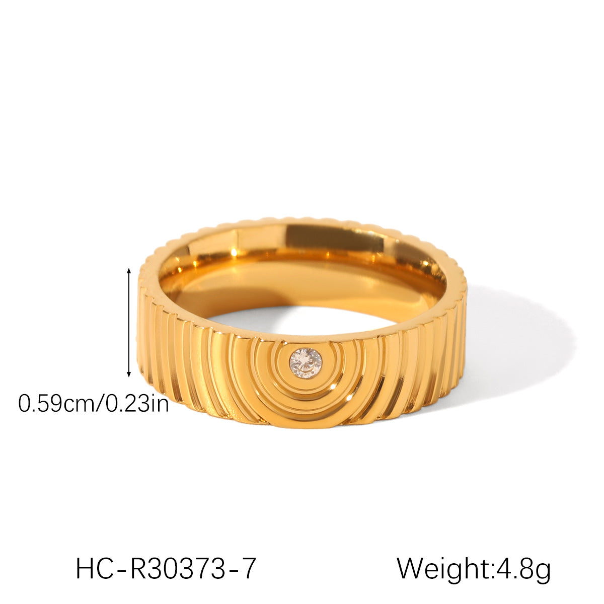 European and American stainless steel shell opening ring inlaid white shell ring women's non-fading ring high-level color matching jewelry