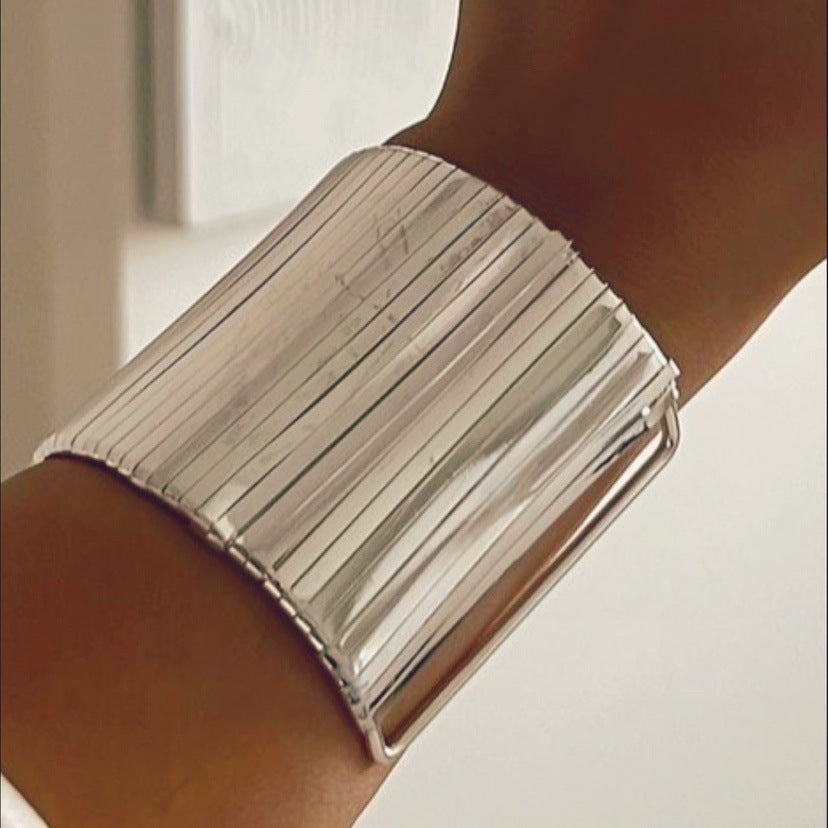 European and American Cross-border Trend Exaggerated Geometric Opening Wide Bracelet Women's Ins Simple Distinctive Winding Exquisite Fashion Handpiece