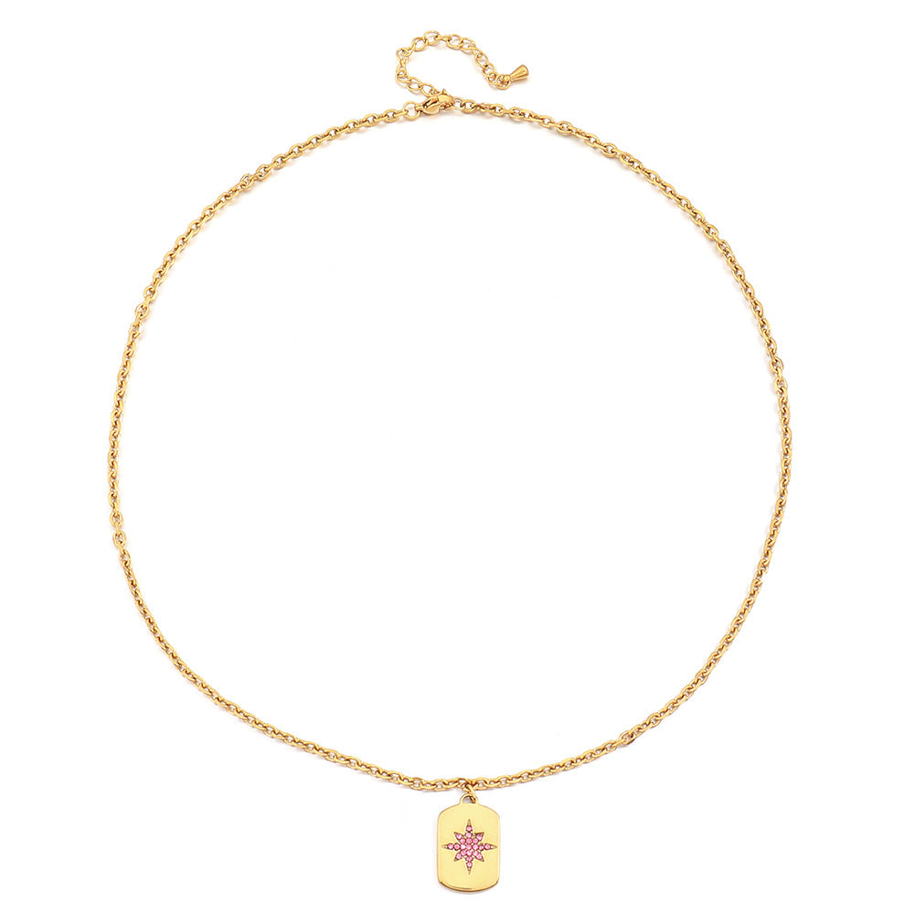 Lishan Versatile Bowknot Accessories Titanium Steel Metal Chain Series Layered Natural Stone Necklace Clavicle Chain for Women