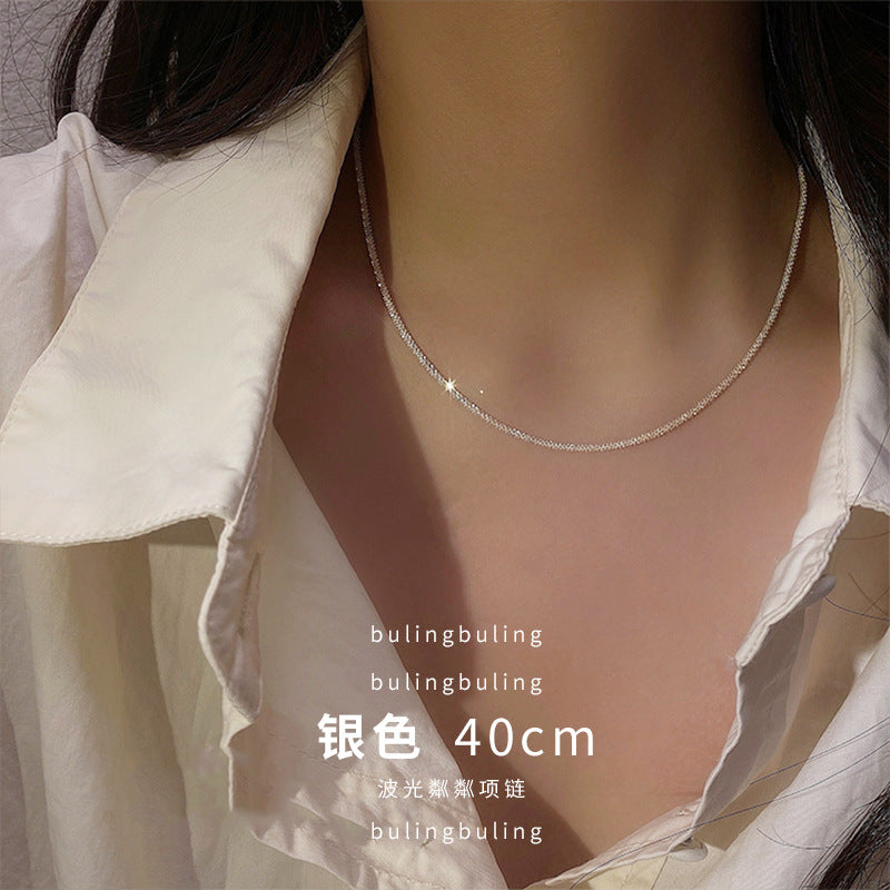 Sparkling Necklace Women's Light Luxury Niche Lockbone Chain New High-end Star Necklace Chain Simple Accessories