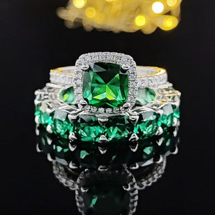 Chinese Valentine's Day Fashionable Two-Piece Set Light Luxury Women's Combination Ring Couple Rings R5402-R6169