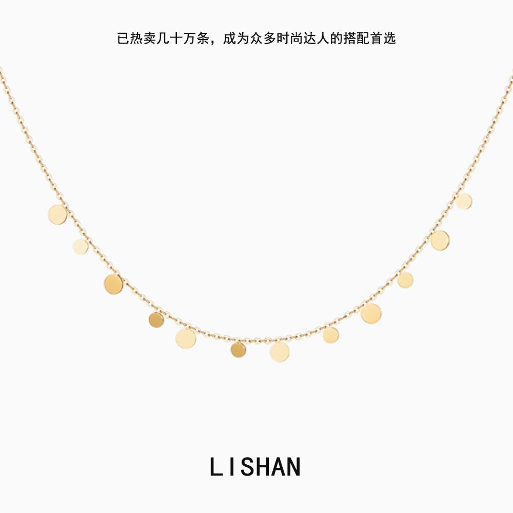 Lishan Versatile Bowknot Accessories Titanium Steel Metal Chain Series Layered Natural Stone Necklace Clavicle Chain for Women