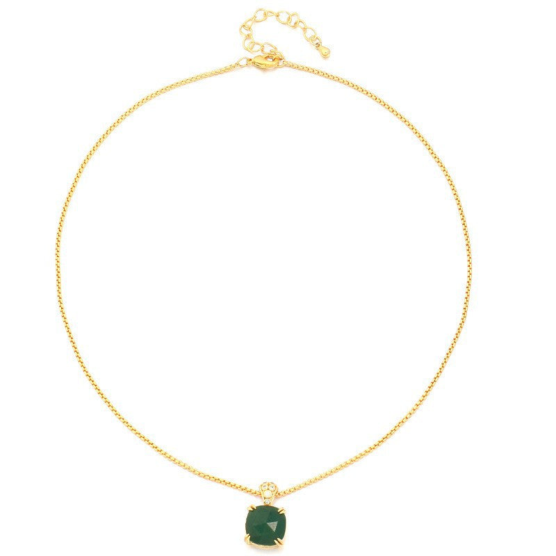 Lishan Versatile Bowknot Accessories Titanium Steel Metal Chain Series Layered Natural Stone Necklace Clavicle Chain for Women