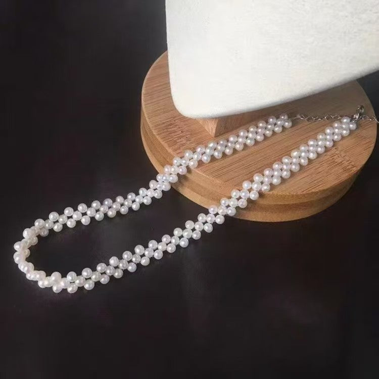 6 PCT Small Style Light Luxury Pearl Necklace French Romantic Niche High-end Ins Elegant Women's Necklace New Style