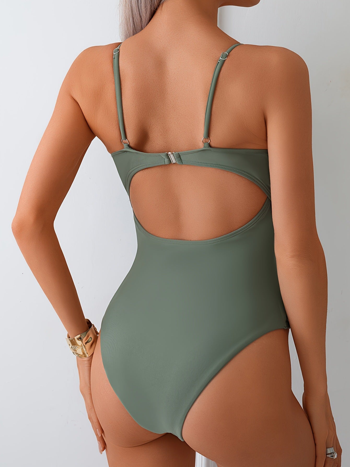 European and American Cross-Border New One-Piece Bikini Swimsuit for Women to Cover Belly and Look Slim, Sexy Amazon Swimwear Hot Style