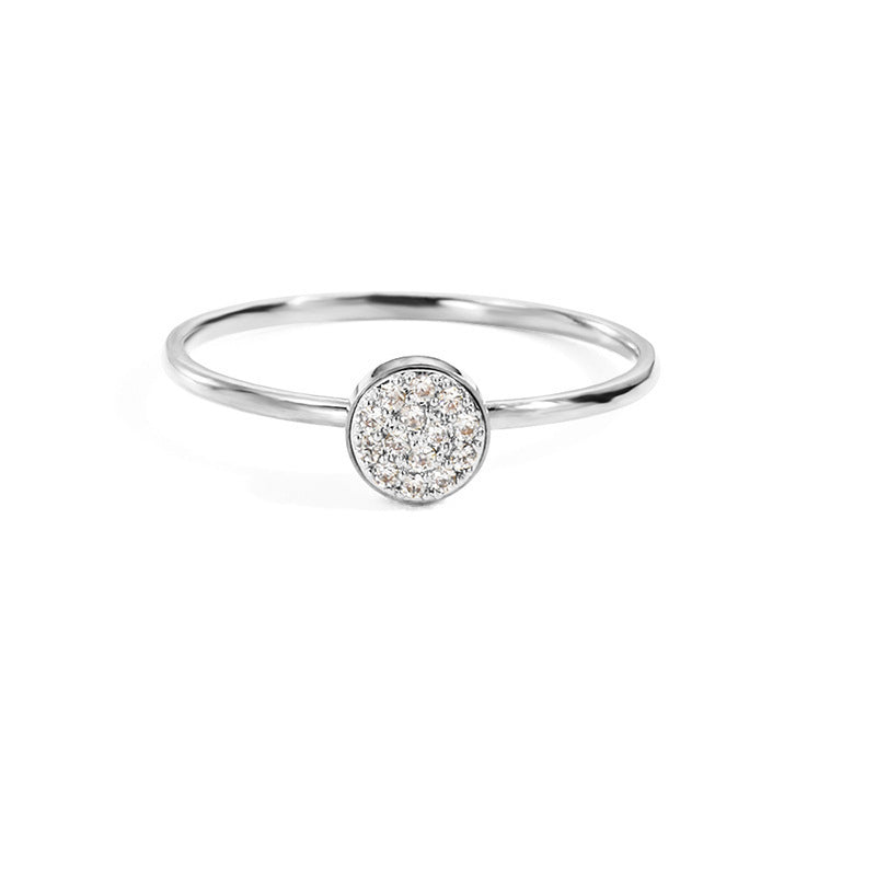 St.Delan Stainless Steel Full Diamond Ring Accessible Luxury Birthstone Ring Women's Titanium Steel Ring Cross-Border Jewelry Ring