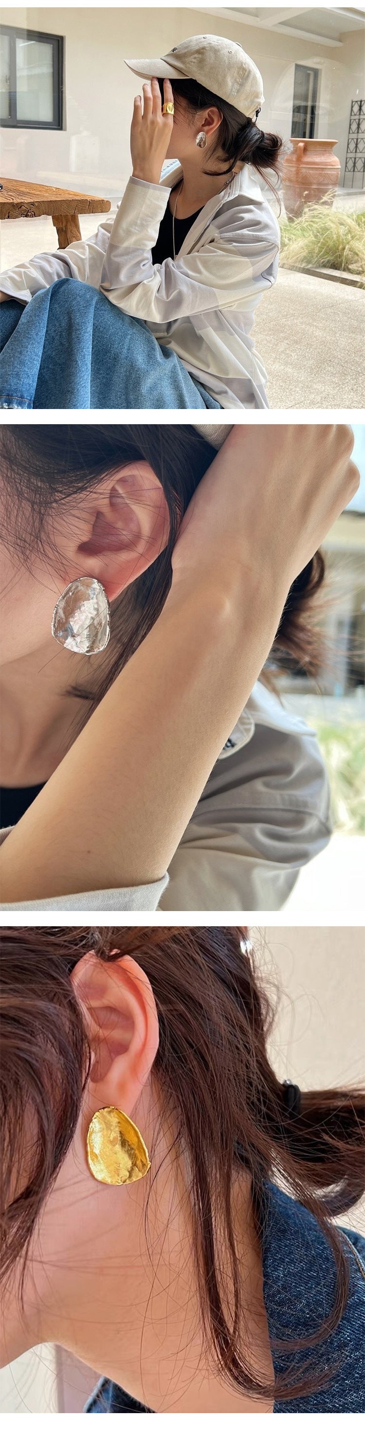 Aboab Earrings Earrings Niche Disc European and American Style High-End Earrings Retro Accessible Luxury Electroplated Copper Accessible Luxury Style