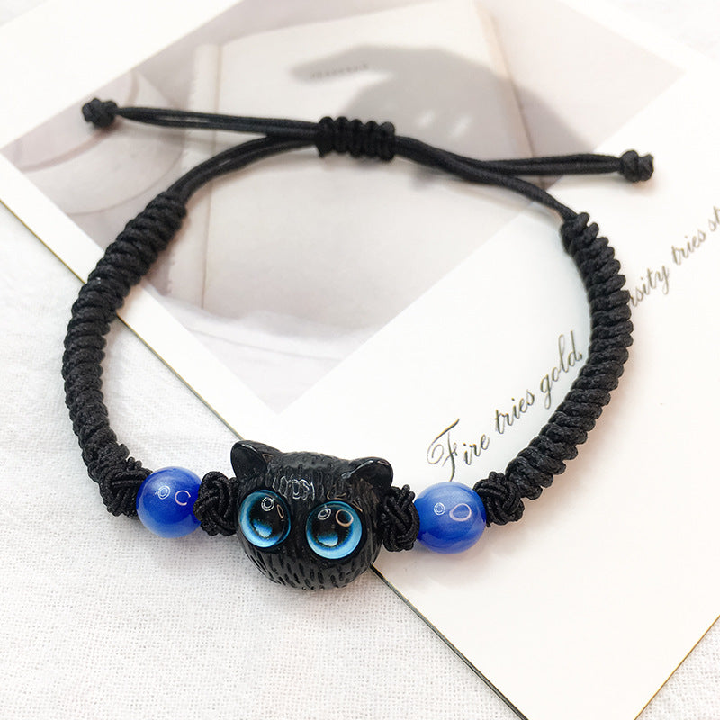 New Chinese Style Design Sense Plum Blossom Woven Bracelet Women's Chinese Style Adjustable Woven Hand Rope Gift Hand Woven Rope