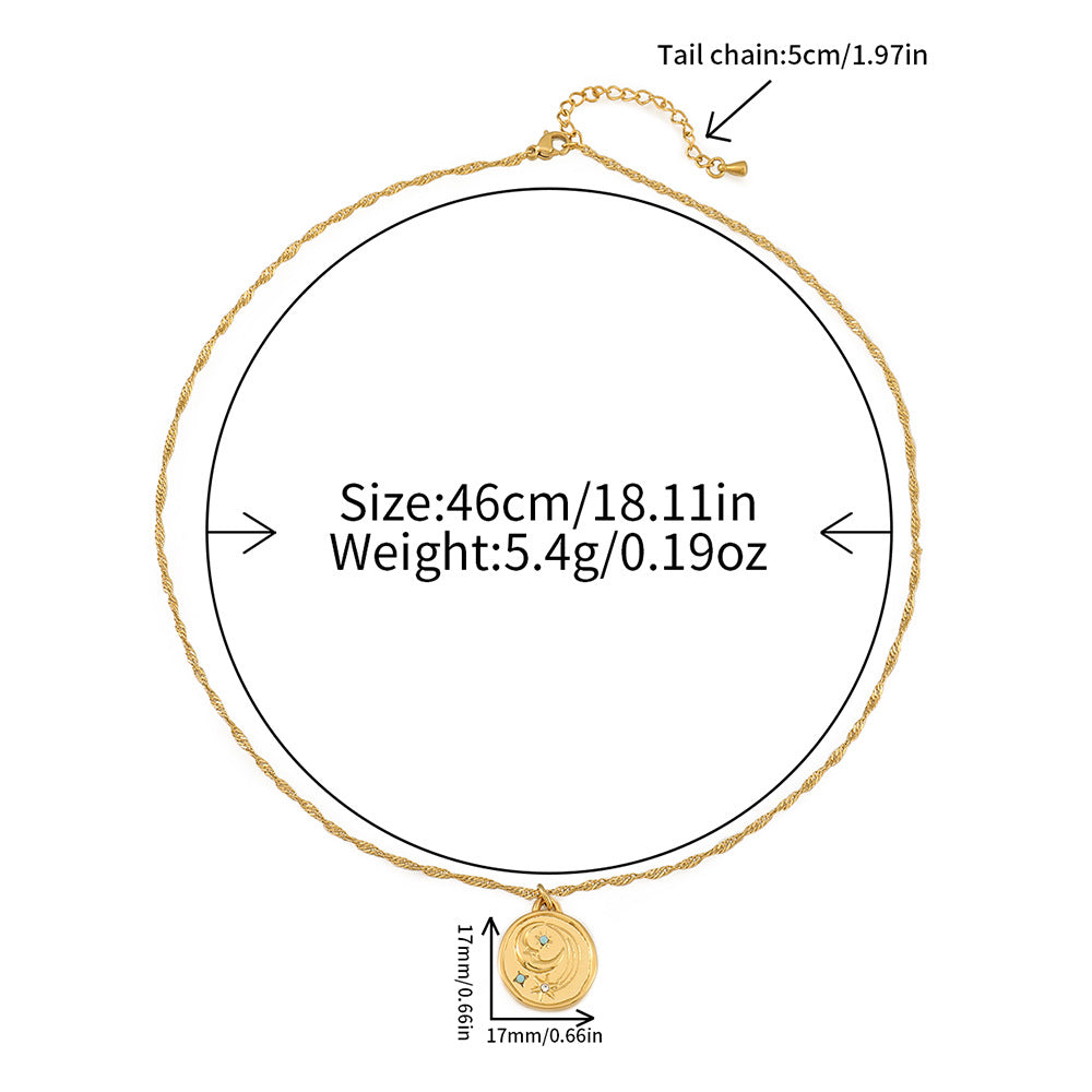 Lishan Versatile Bowknot Accessories Titanium Steel Metal Chain Series Layered Natural Stone Necklace Clavicle Chain for Women
