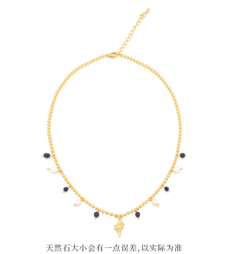 Lishan Versatile Bowknot Accessories Titanium Steel Metal Chain Series Layered Natural Stone Necklace Clavicle Chain for Women