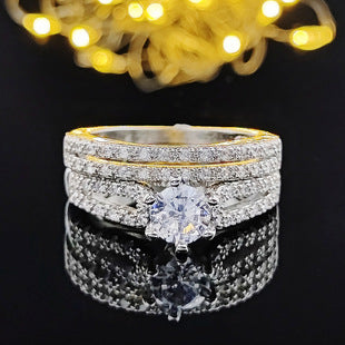Chinese Valentine's Day Fashionable Two-Piece Set Light Luxury Women's Combination Ring Couple Rings R5402-R6169