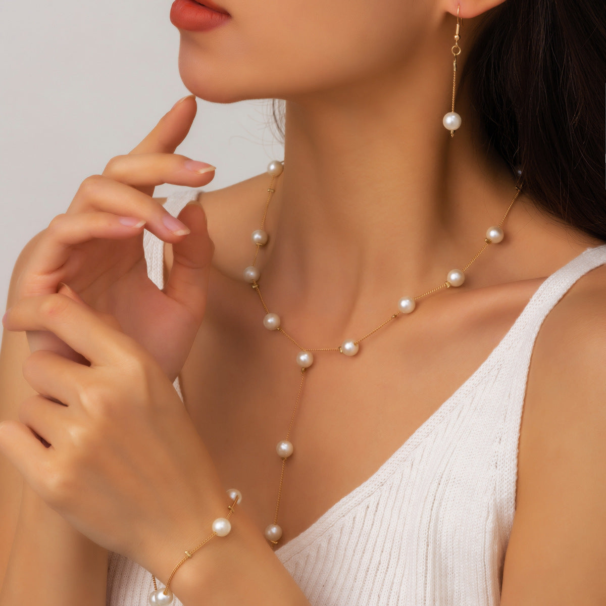 Imitation Pearl Necklace Wholesale European and American Cross-Border Fashion Retro Jewelry Women's Accessible Luxury Niche High-End Choker Necklace