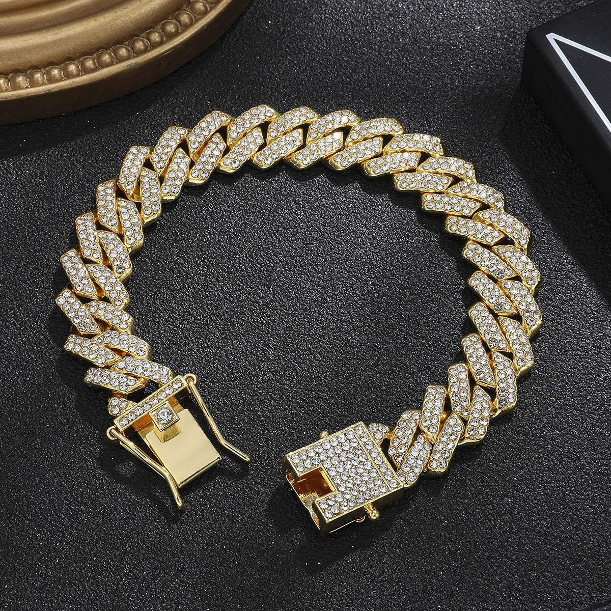 Women's 16-Piece Crystal Watch & Jewelry Set of Various Diamond-Encrusted Watches, Diamond-Shaped Cuban Bracelets and Necklaces
