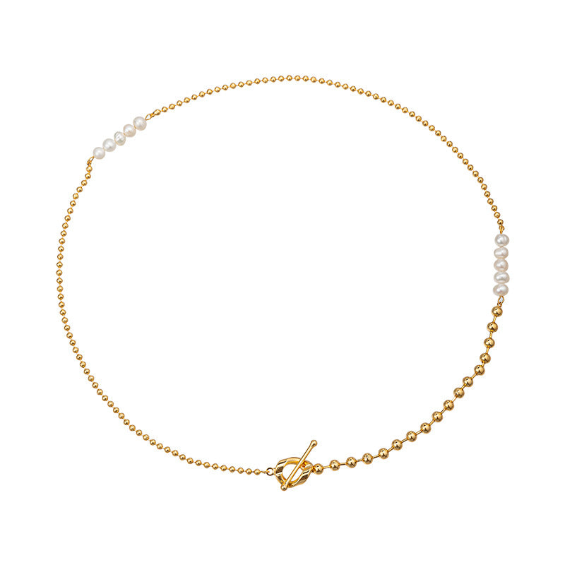 Lishan Versatile Bowknot Accessories Titanium Steel Metal Chain Series Layered Natural Stone Necklace Clavicle Chain for Women